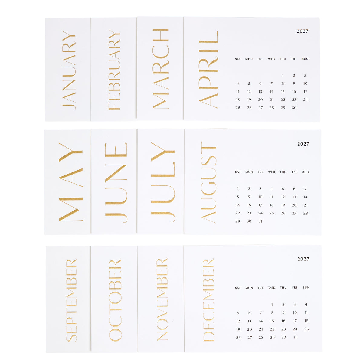 Golden Year Desk Calendar