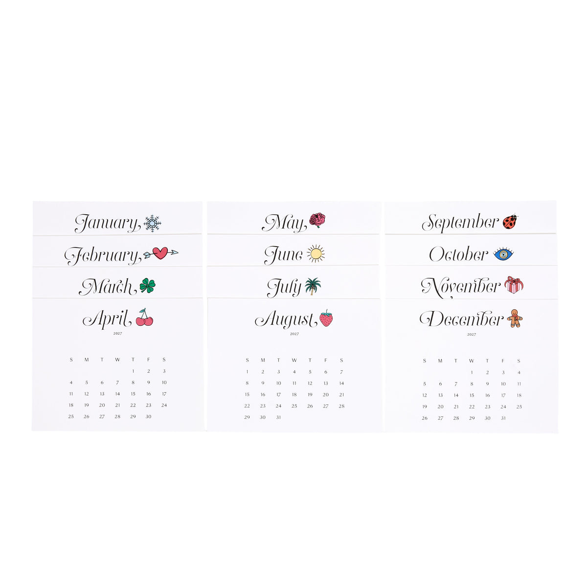 Charmed Year Desk Calnder